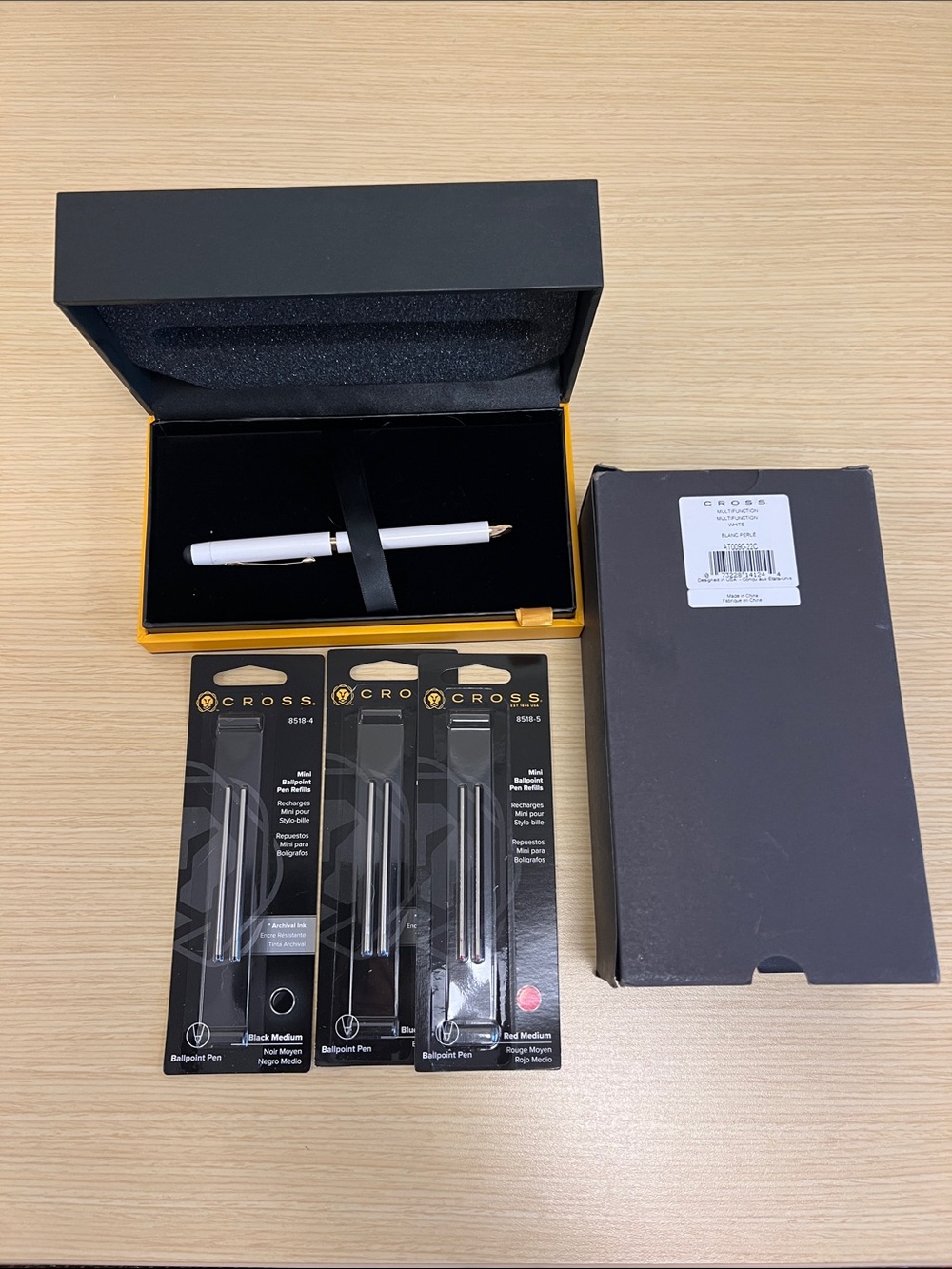 Cross multifunction pearl white Pen with Extra Ink Refills